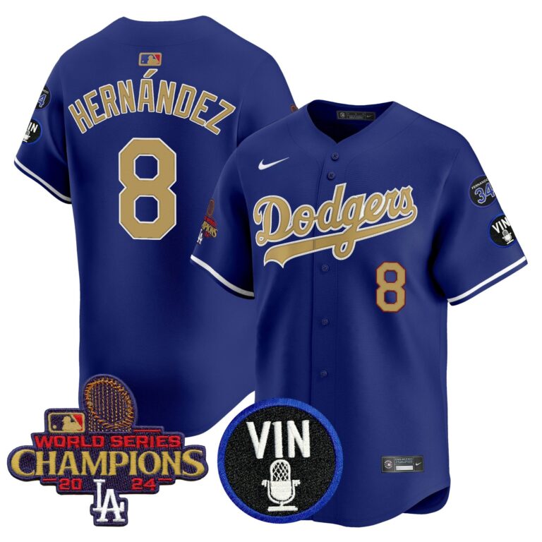 Men Los Angeles Dodgers #8 Hernandez blue Sakura Edition Nike MLB 2025 Jersey style5